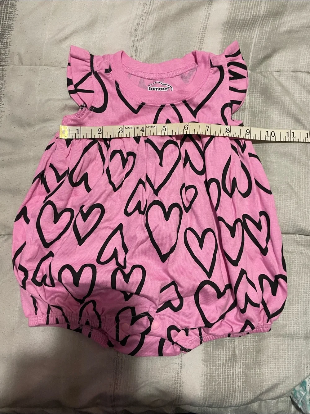 Lamaze Pink Heart Romper & White Rainbow Romper Pair